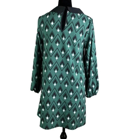 🏷️5/$25 modcloth Green Shift Dress “ You Make Loving Fun” Size Small - Picture 3 of 7